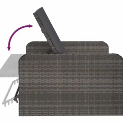 Loungebanken-vidaXL 2-delige Loungeset met kussens poly rattan grijs