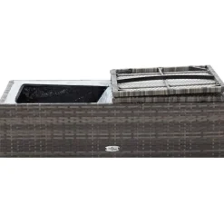 Loungebanken-vidaXL 2-delige Loungeset met kussens poly rattan grijs