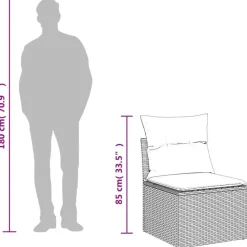 Loungesets-vidaXL 5-delige Loungeset met kussens en kruk - hout armsteun - Grijs