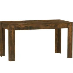 Rechthoekige Eettafels-vidaXL Eettafel - Gerookt eiken - Bewerkt hout - 140x74.5x76 cm