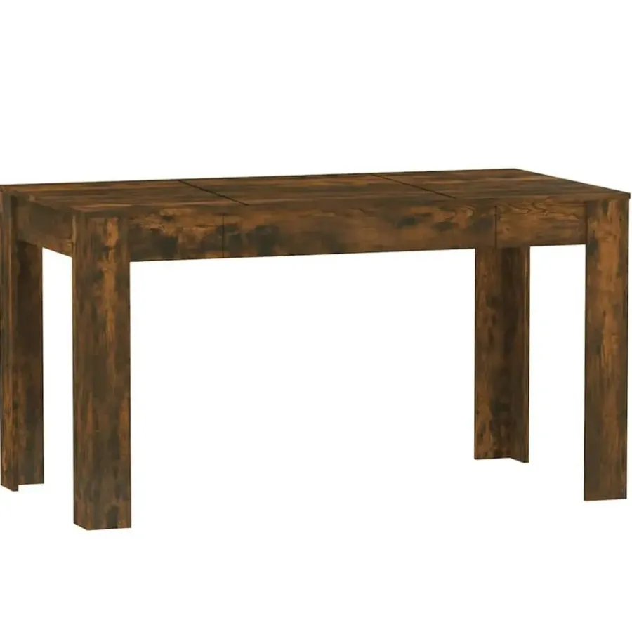 Rechthoekige Eettafels-vidaXL Eettafel - Gerookt eiken - Bewerkt hout - 140x74.5x76 cm