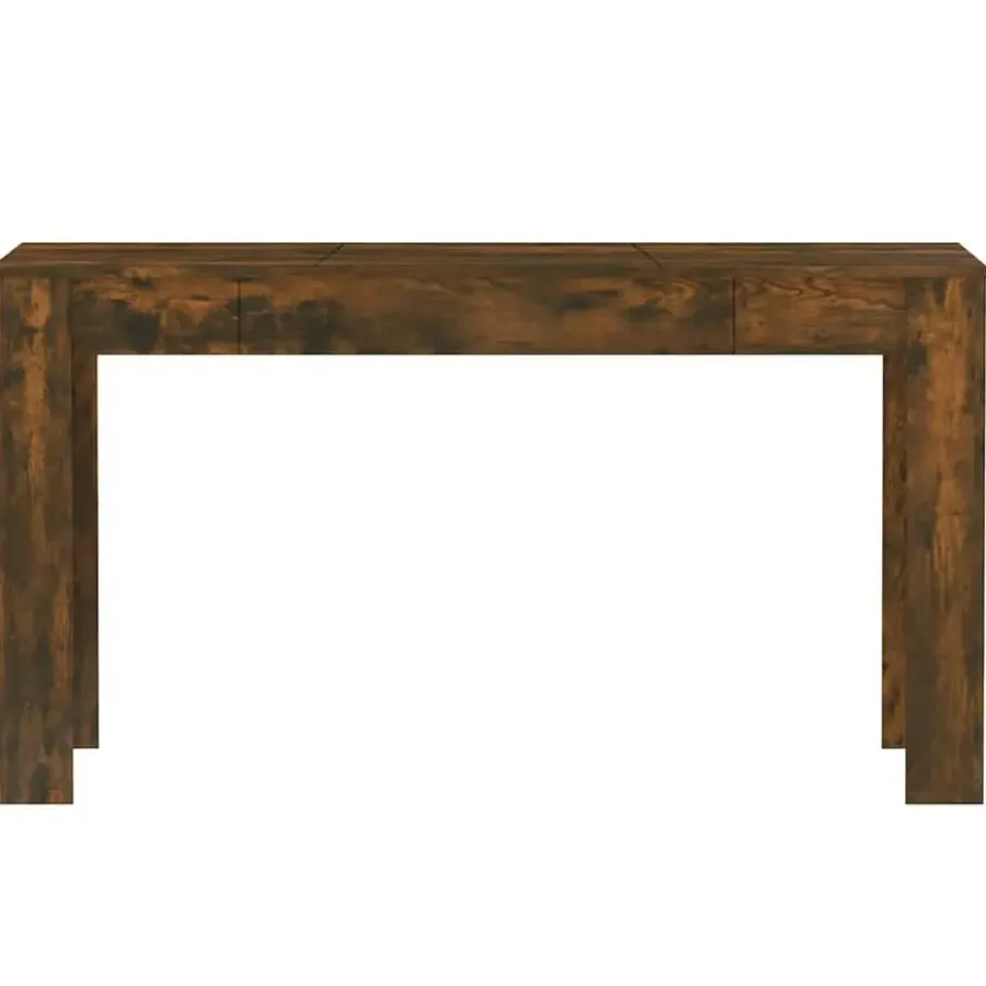 Rechthoekige Eettafels-vidaXL Eettafel - Gerookt eiken - Bewerkt hout - 140x74.5x76 cm