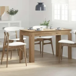 Rechthoekige Eettafels-vidaXL Eettafel - Rechthoekige tafel - Artisanaal eiken - Hout - 120x60x76 cm