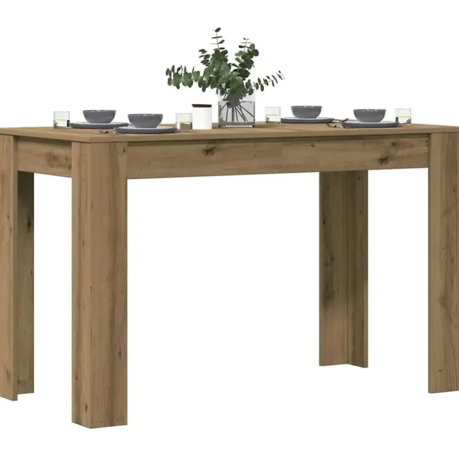 Rechthoekige Eettafels-vidaXL Eettafel - Rechthoekige tafel - Artisanaal eiken - Hout - 120x60 cm