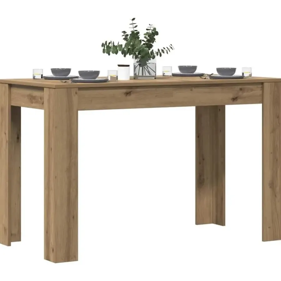 Rechthoekige Eettafels-vidaXL Eettafel - Rechthoekige tafel - Artisanaal eiken - Hout - 120x60 cm