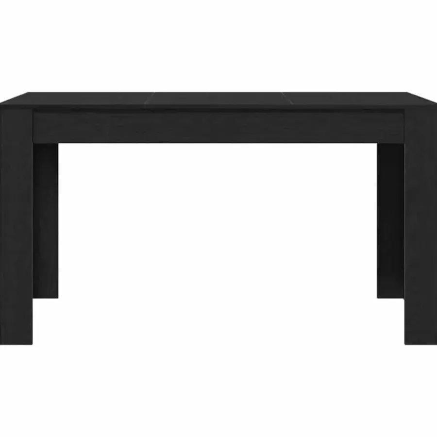 vidaXL Eettafel - Rechthoekige tafel - Zwart eiken - Hout - 140x74.5x76 cm