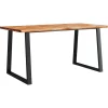 Rechthoekige Eettafels|Industriële Eettafels-vidaXL Eettafel - Rechthoekige tafel - Massief acaciahout en staal - 160x80 cm
