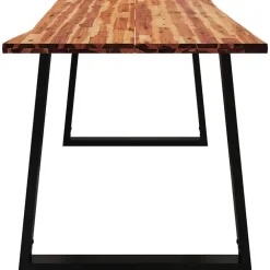 Rechthoekige Eettafels|Industriële Eettafels-vidaXL Eettafel - Rechthoekige tafel - Massief acaciahout en staal - 160x80 cm