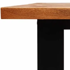 Rechthoekige Eettafels|Industriële Eettafels-vidaXL Eettafel - Rechthoekige tafel - Massief acaciahout en staal - 160x80 cm
