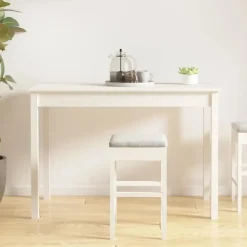vidaXL Eettafel - Rechthoekige tafel - Wit - Massief grenenhout - 110x55 cm