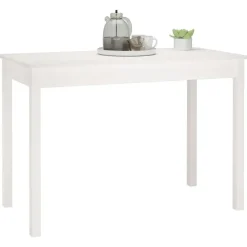 vidaXL Eettafel - Rechthoekige tafel - Wit - Massief grenenhout - 110x55 cm
