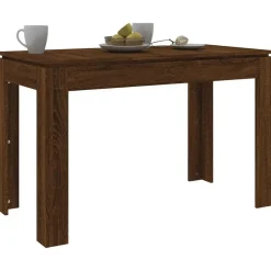 vidaXL Eettafel - Rechthoekige tafel - Bruin eiken - Bewerkt hout - 120x60 cm