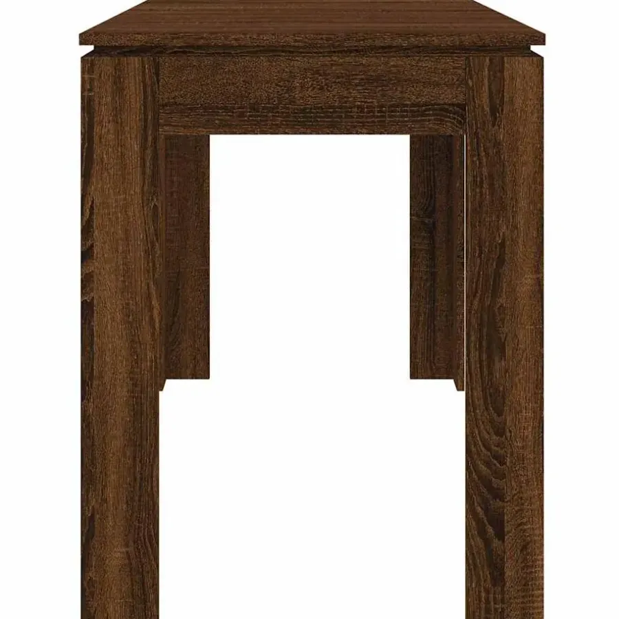 vidaXL Eettafel - Rechthoekige tafel - Bruin eiken - Bewerkt hout - 120x60 cm