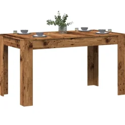 Rechthoekige Eettafels-vidaXL Eettafel - Rechthoekige tafel - Oud hout - Bewerkt hout - 140x74.5x76 cm