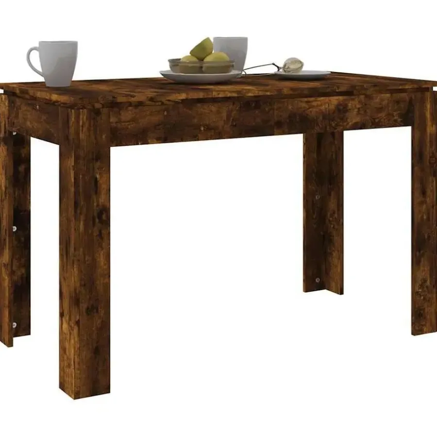 Rechthoekige Eettafels-vidaXL Eettafel - Rechthoekige tafel - Gerookt eiken - Bewerkt hout - 120x60 cm