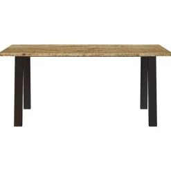 vidaXL Eettafel - Rechthoekige tafel - Massief acaciahout en staal - 150x90 cm