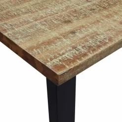 vidaXL Eettafel - Rechthoekige tafel - Massief acaciahout en staal - 150x90 cm