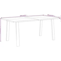 vidaXL Eettafel - Rechthoekige tafel - Massief acaciahout en staal - 150x90 cm