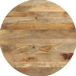 vidaXL Eettafel - Ronde tafel - Bruin&zwart - Massief mangohout&ijzer - Ø110 cm