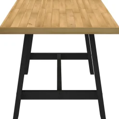Rechthoekige Eettafels-vidaXL Eettafel NOAIN met A-poten - Naturel - Massief grenenhout - 160x90 cm