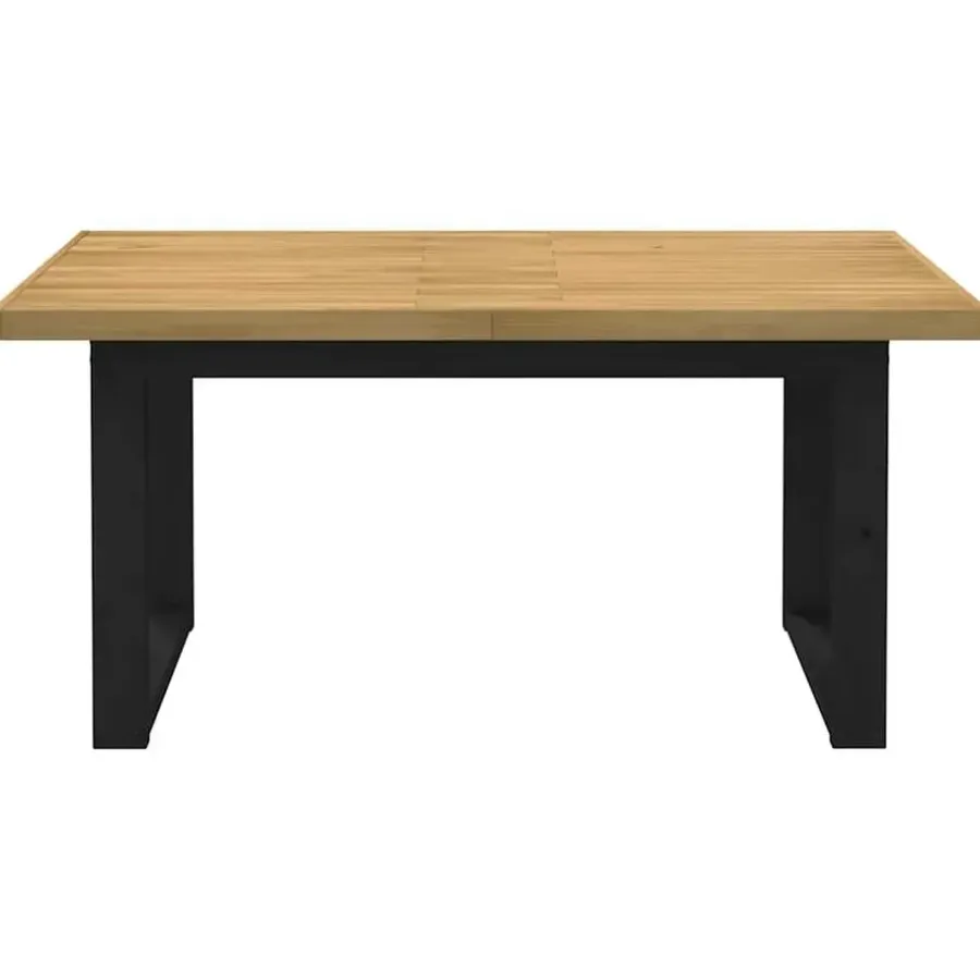 Rechthoekige Eettafels-vidaXL Eettafel NOAIN met U-poten - Naturel - Massief grenenhout - 160x90 cm
