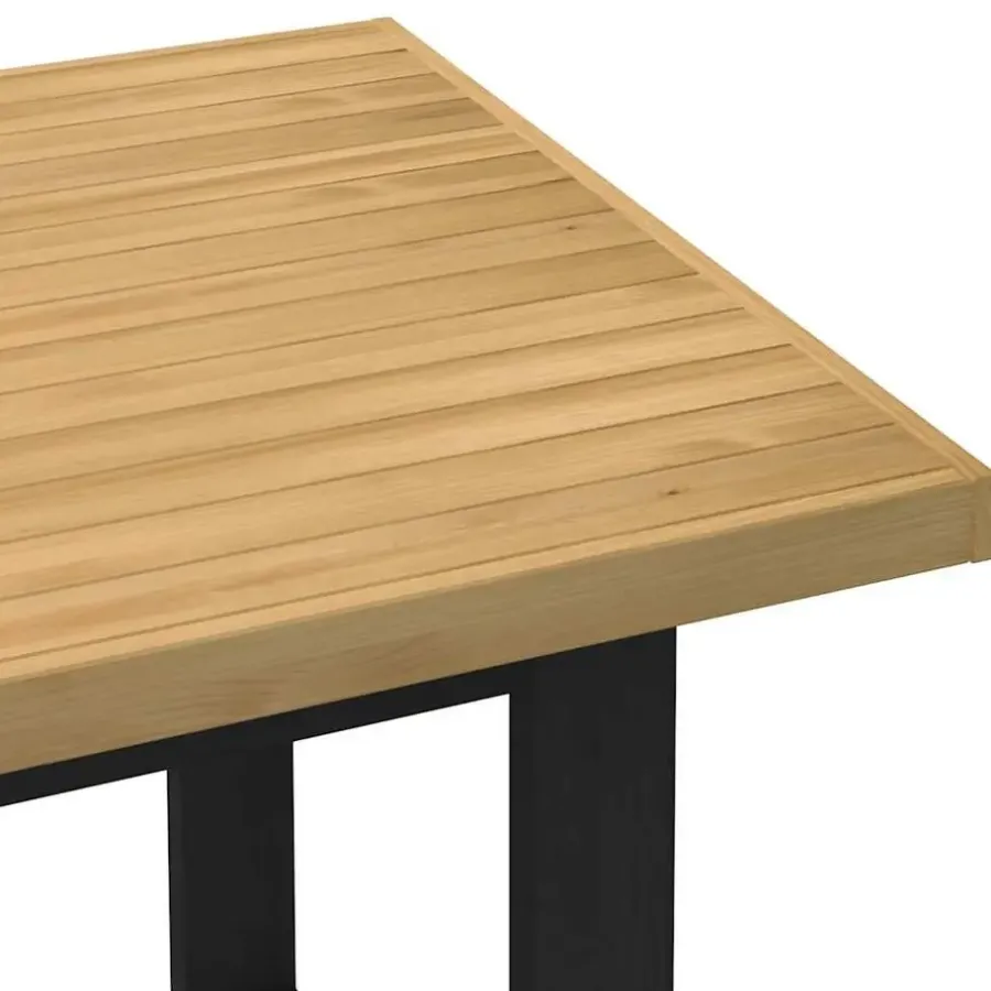 Rechthoekige Eettafels-vidaXL Eettafel NOAIN met U-poten - Naturel - Massief grenenhout - 160x90 cm