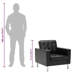 Fauteuils-vidaXL Fauteuils kunstleer zwart