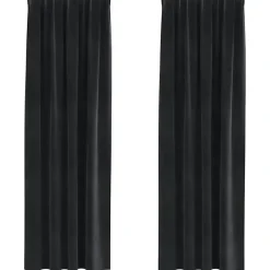 vidaXL Gordijne - Verduisterend - Zwart - 140x225 cm - Fluweel - 2 Stuks