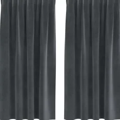 vidaXL Gordijnen - Verduisterend - Lichtgrijs - 140x175 cm - Fluweel - 2 Stuks