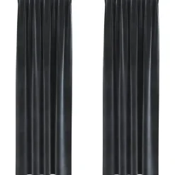 Gordijnen|Kant &Amp; Klaar Gordijnen-vidaXL Gordijnen - Verduisterend - Donkergrijs - 140x225 cm - Fluweel - 2 Stuks