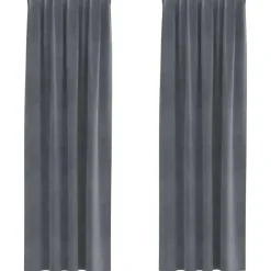 Kant &Amp; Klaar Gordijnen-vidaXL Gordijnen - Verduisterend - Lichtgrijs - 140x260 cm - Fluweel - 2 Stuks