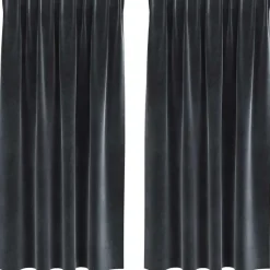 vidaXL Gordijnen - Verduisterend - Donkergrijs - 140x175 cm - Fluweel - 2 Stuks