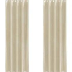 vidaXL Gordijnen met lussen - Verduisterend - Crème Fluweel - 140x245 cm - 2 St.
