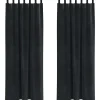 vidaXL Gordijnen met lussen - Verduisterend - Zwart Fluweel - 140x245 cm - 2 St.