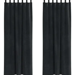 vidaXL Gordijnen met lussen - Verduisterend - Zwart Fluweel - 140x245 cm - 2 St.