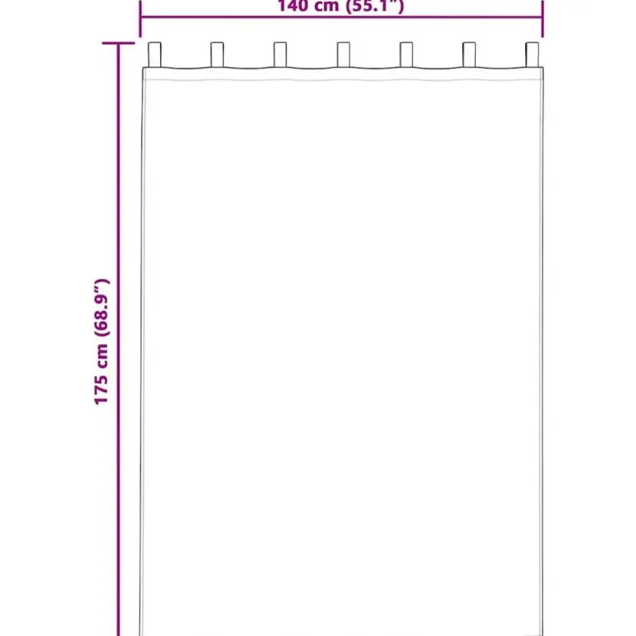 Kant &Amp; Klaar Gordijnen-vidaXL Gordijnen met lussen - Verduisterend - Zwart Fluweel - 140x175 cm - 2 St.