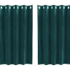 Gordijnen|Kant &Amp; Klaar Gordijnen-vidaXL Gordijnen met ringen - Donkergroen - 140x140 cm - Fluweel - 2 Stuks