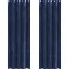 vidaXL Gordijnen met ringen - Donkerblauw - 140x225 cm - Fluweel - 2 Stuks