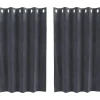 vidaXL Gordijnen met ringen - Lichtgrijs - 140x140 cm - Fluweel - 2 Stuks