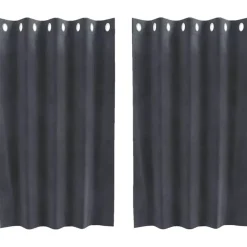 vidaXL Gordijnen met ringen - Lichtgrijs - 140x140 cm - Fluweel - 2 Stuks