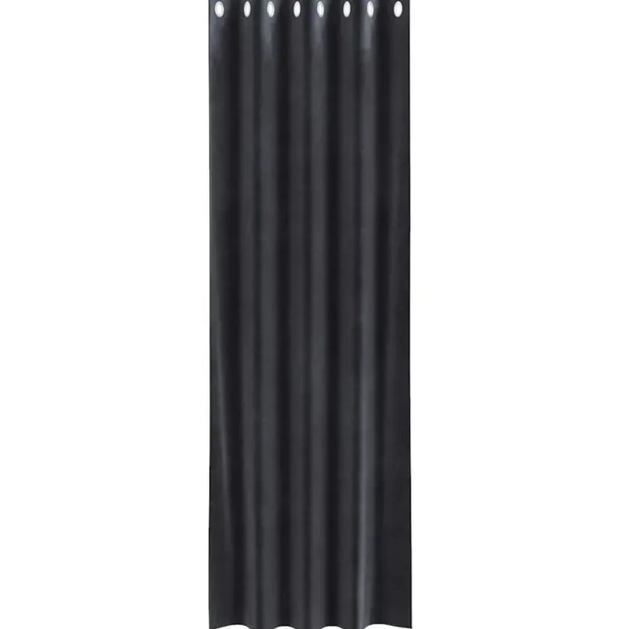 vidaXL Gordijnen met ringen - Donkergrijs - 140x225 cm - Fluweel - 2 Stuks