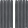 vidaXL Gordijnen met ringen - Lichtgrijs - 140x175 cm - Fluweel - 2 Stuks