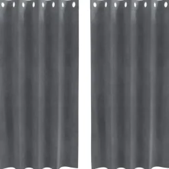 vidaXL Gordijnen met ringen - Lichtgrijs - 140x175 cm - Fluweel - 2 Stuks