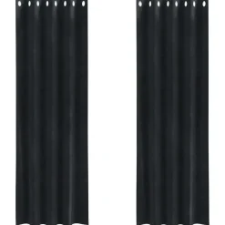vidaXL Gordijnen met ringen - Verduisterend - Zwart Fluweel - 140x240 cm - 2 St.