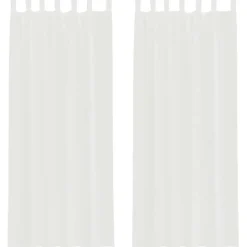 vidaXL Gordijnen van voile met lussen - Wit - 140x260 cm - Stof - 2 Stuks