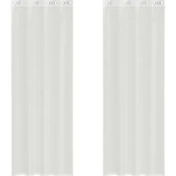 vidaXL Gordijnen van voile met ringen - Wit - 140x260 cm - Stof - 2 Stuks