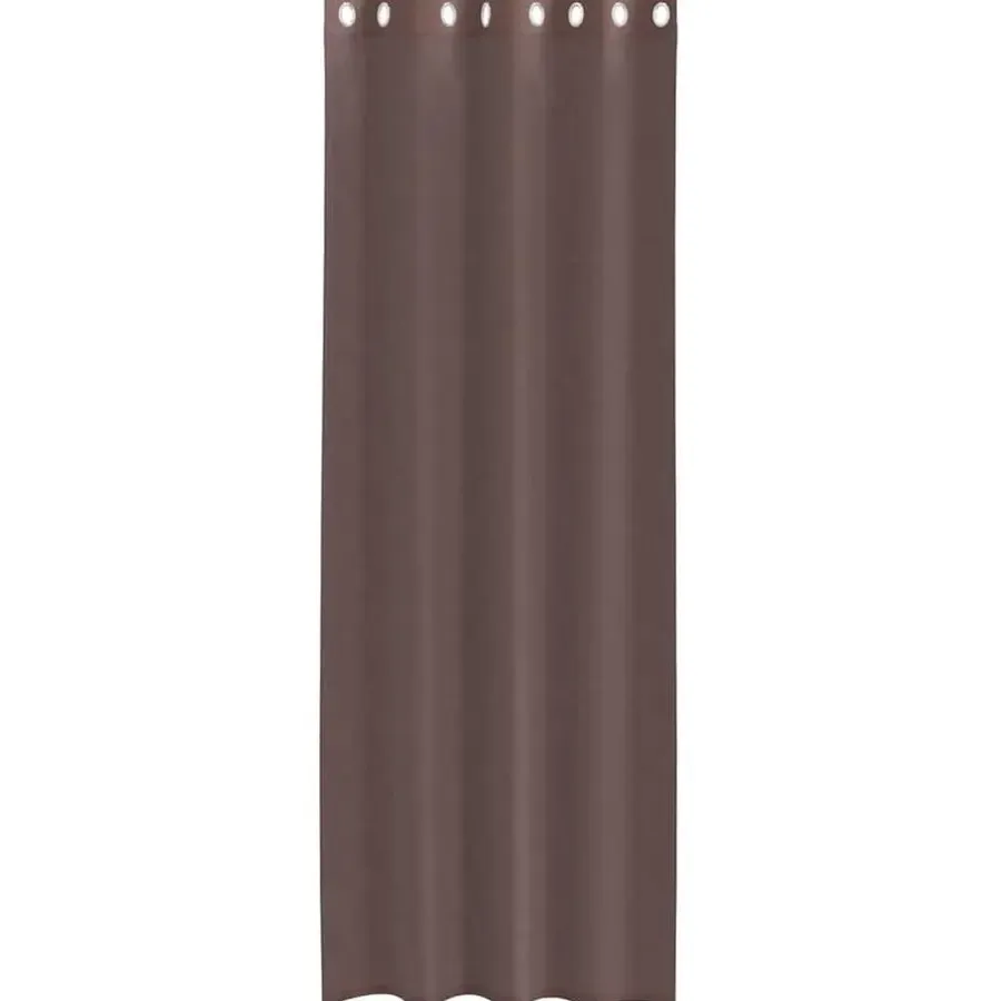 Kant &Amp; Klaar Gordijnen-vidaXL Gordijnen van voile met ringen - Bruin - 140x260 cm - Stof - 2 Stuks