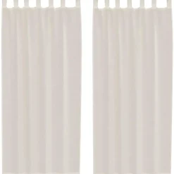vidaXL Gordijnen van voile met lussen - Crème - 140x245 cm - Stof - 2 Stuks