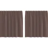 Kant &Amp; Klaar Gordijnen-vidaXL Gordijnen van voile met roedezakken - Bruin - 140x140 cm - Stof - 2 Stuks