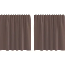 Kant &Amp; Klaar Gordijnen-vidaXL Gordijnen van voile met roedezakken - Bruin - 140x140 cm - Stof - 2 Stuks